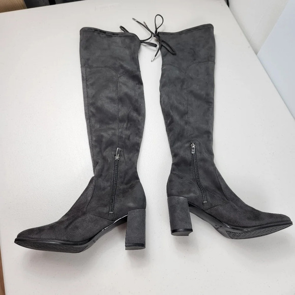 MARC FISHER Grey Gray LOCKET SUEDE OVER THE KNEE BOOT Size 7 1/2 M - Picture 5 of 14